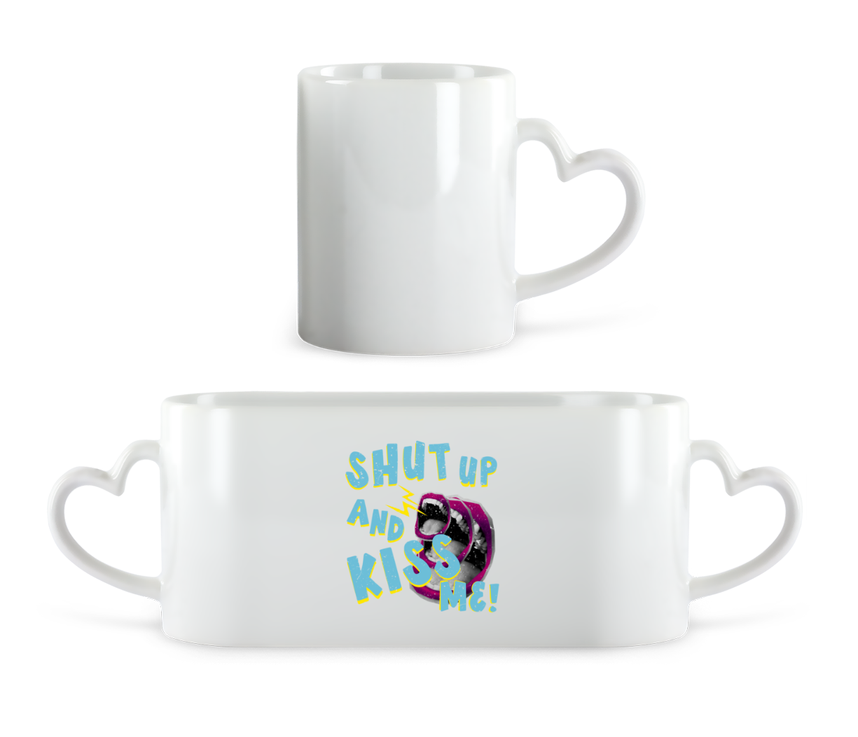 Shut Up And Kiss Me · Tasse en forme de coeur