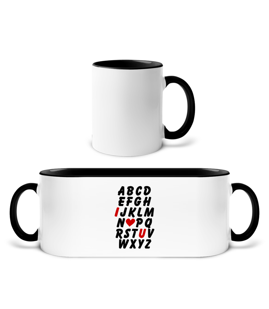 Love Alphabet · Mug bicolore en céramique - intérieur de couleur