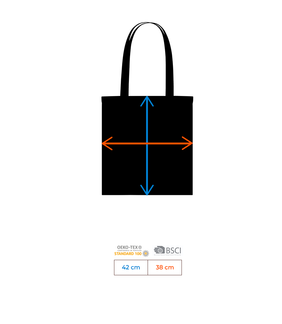 Aperçu: Team Bride - Stofftasche - Größentabelle