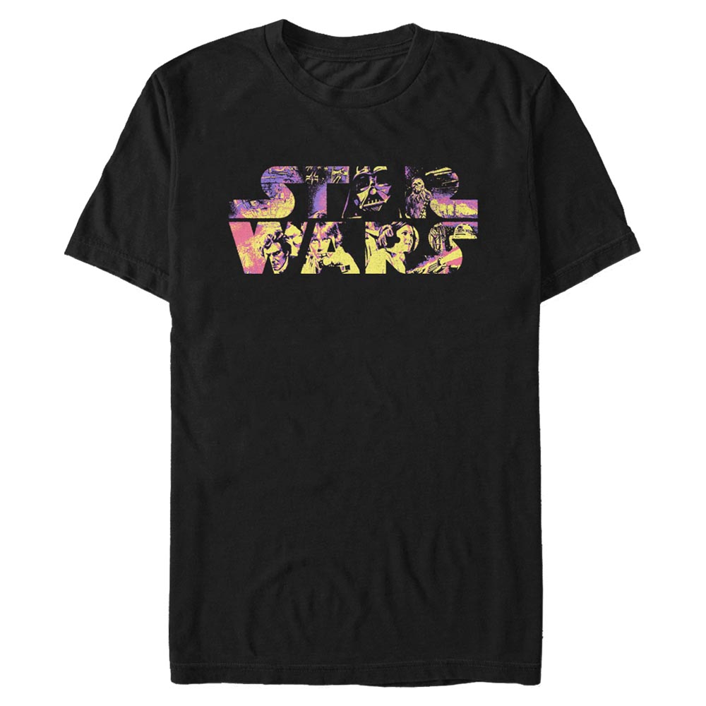 Star Wars - Logo Poster Colors - Homme T-shirt - Noir - Devant