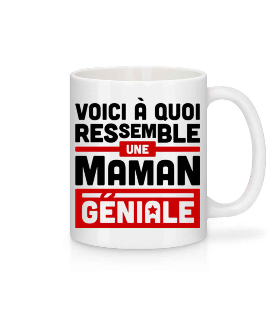 Maman Géniale · Mug en céramique blanc