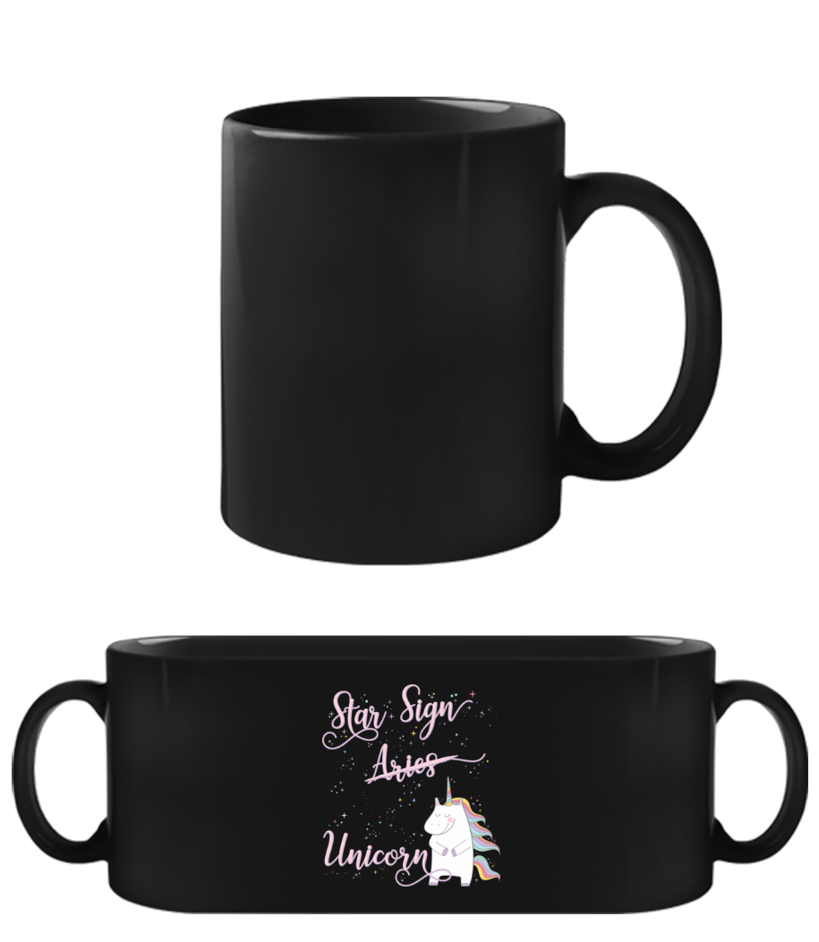 Star Sign Unicorn Aries · Schwarze Tasse