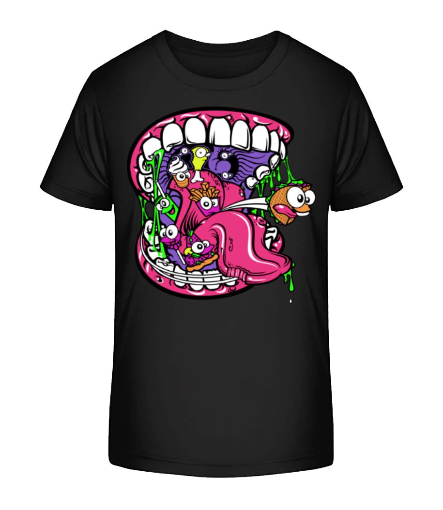 Bouche Rapide - T-shirt bio Enfant Stanley Stella 2.0 - Noir - Devant