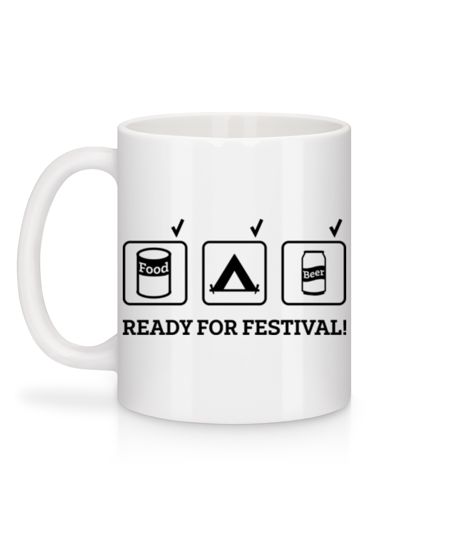 Ready For Festival - Mug en céramique blanc - Blanc - Derrière