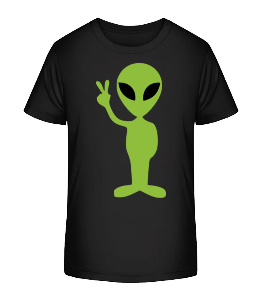 Alien Symbole De Paix - T-shirt bio Enfant Stanley Stella 2.0 - Noir - Devant