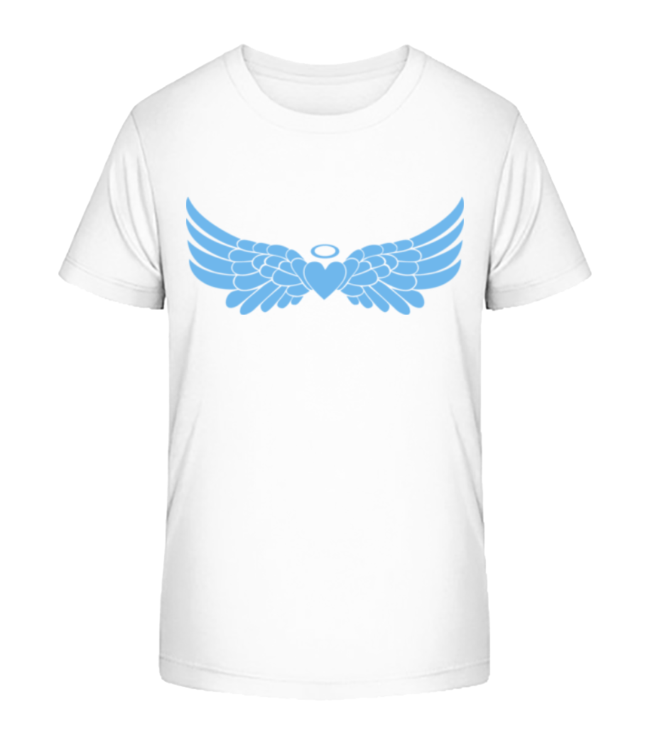 Aperçu: Coeur Ange Avec Des Ailes - T-shirt bio Enfant Stanley Stella 2.0 - Blanc - Devant