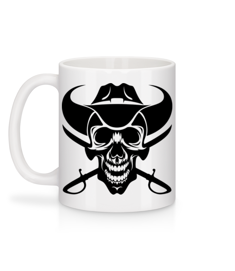 Aperçu: Wild West Skull - Mug en céramique blanc - Blanc - Derrière