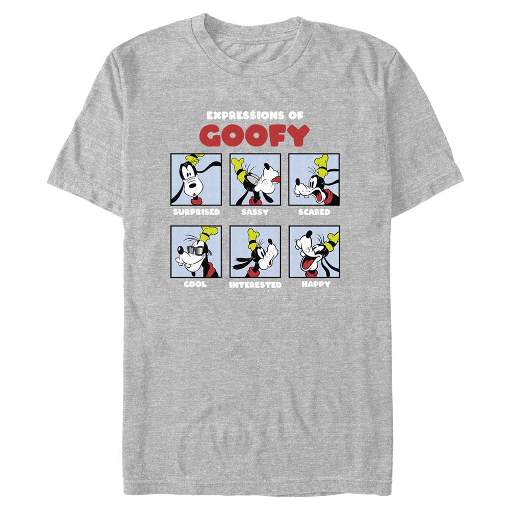Aperçu: Disney Classics - Mickey Mouse - Goofy Expressions of - Homme T-shirt - Gris chiné - Devant