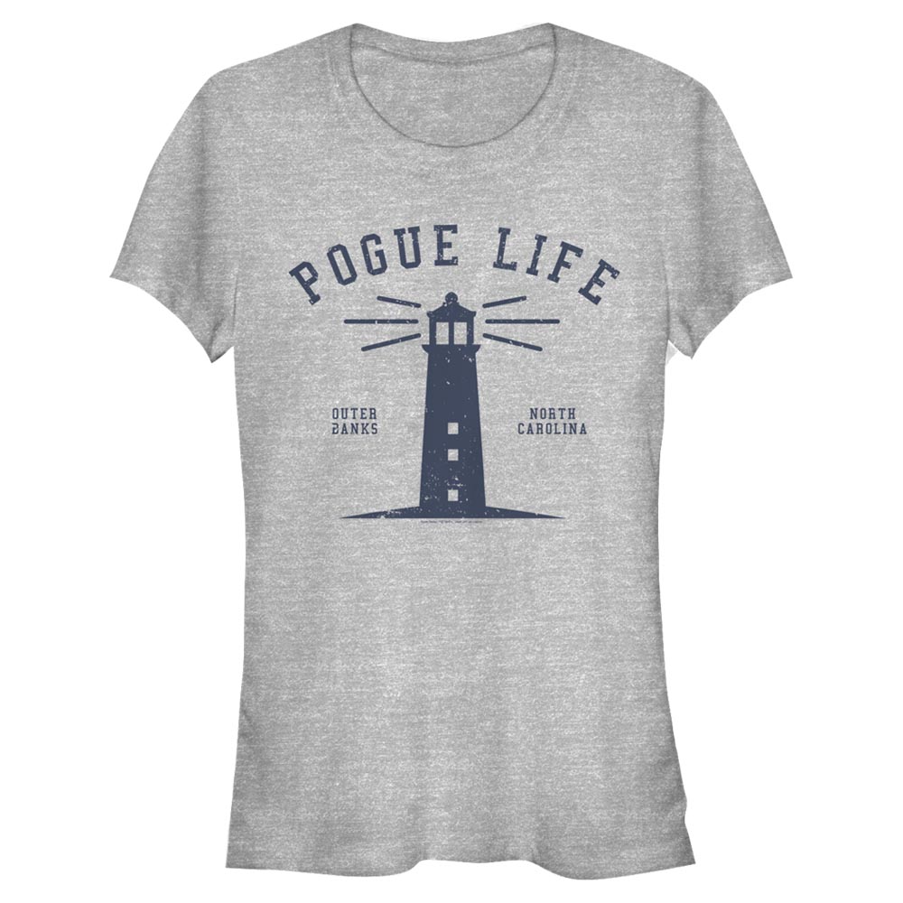 Aperçu: Netflix - Outer Banks - Logo Pogue Life - Femme T-shirt - Gris chiné - Devant