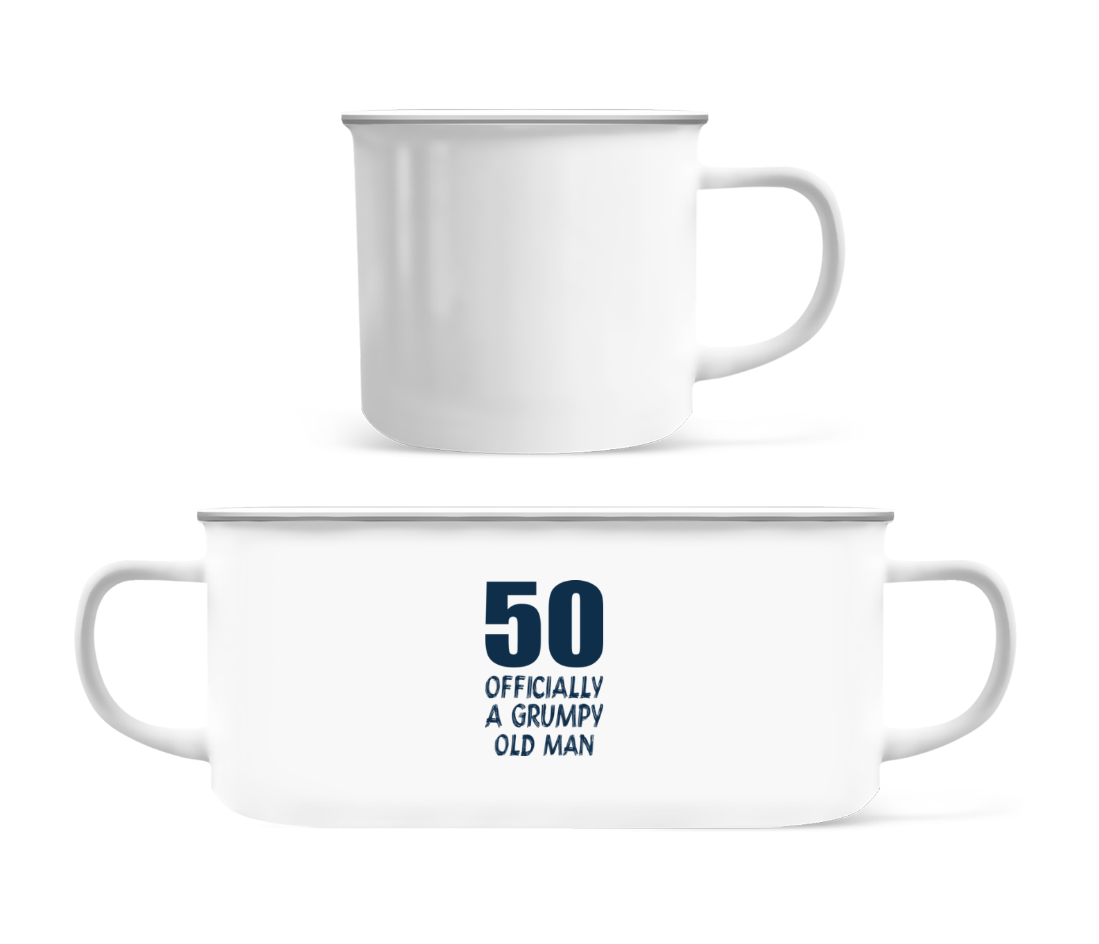 Aperçu: Officially Grumpy Old Man 50 - Tasse Émaillée - Blanc - Devant