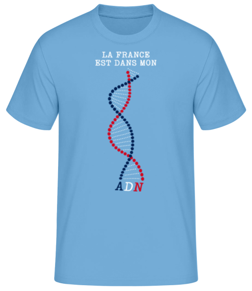France ADN Français National - T-shirt standard Homme - Bleu clair - Devant