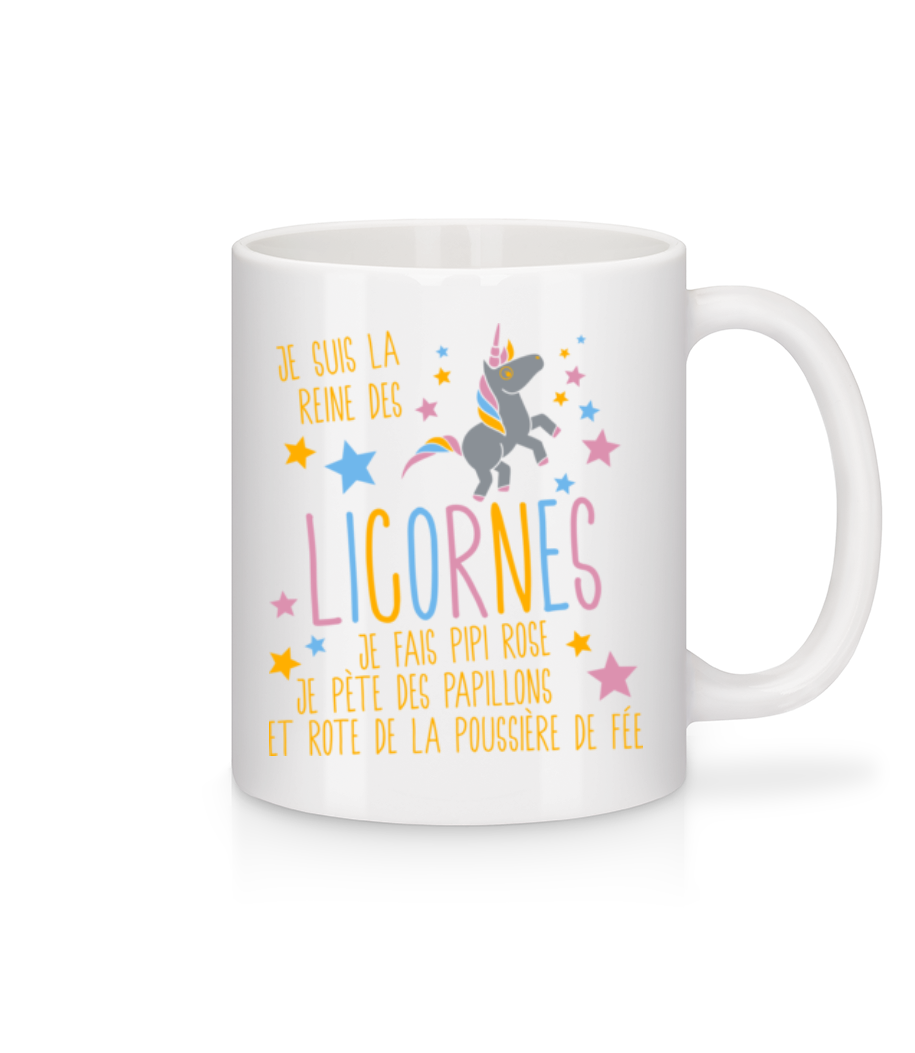 Je Suis La Reine Des Licornes · Mug en céramique blanc