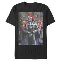 Star Wars - Darth Vader Greetings - Christmas - Men's T-Shirt - Black - Front Star Wars - Darth Vader Greetings - Christmas - Men's T-Shirt - Black - Front