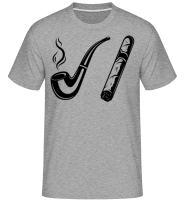 Pipe And Cigars -  T-Shirt Shirtinator homme - Gris chiné - Devant