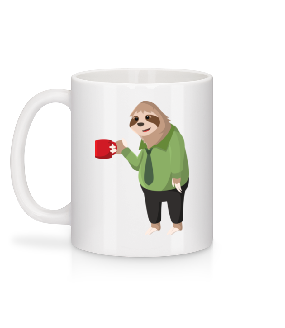 Paresseux Boit Du Café - Mug en céramique blanc - Blanc - Derrière