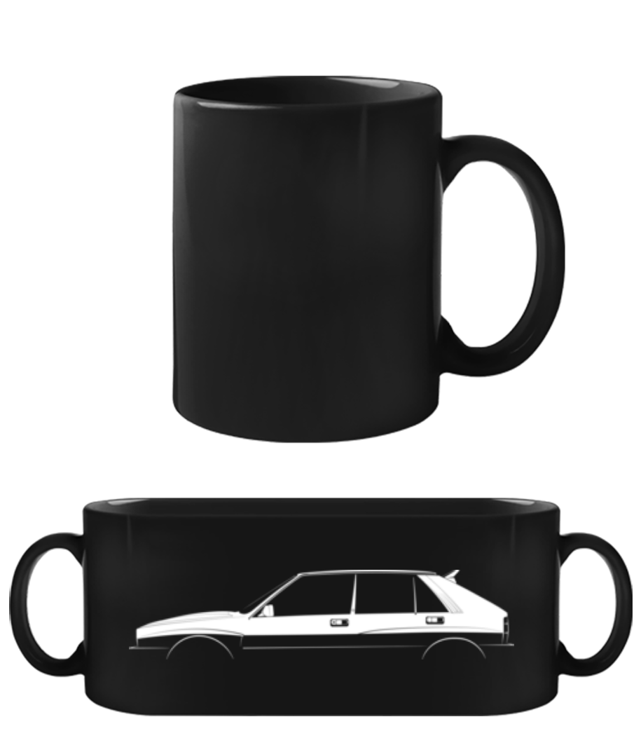 Aperçu: 'Lancia Delta HF Integrale' Silhouette - Tasse Noire - Noir - Devant
