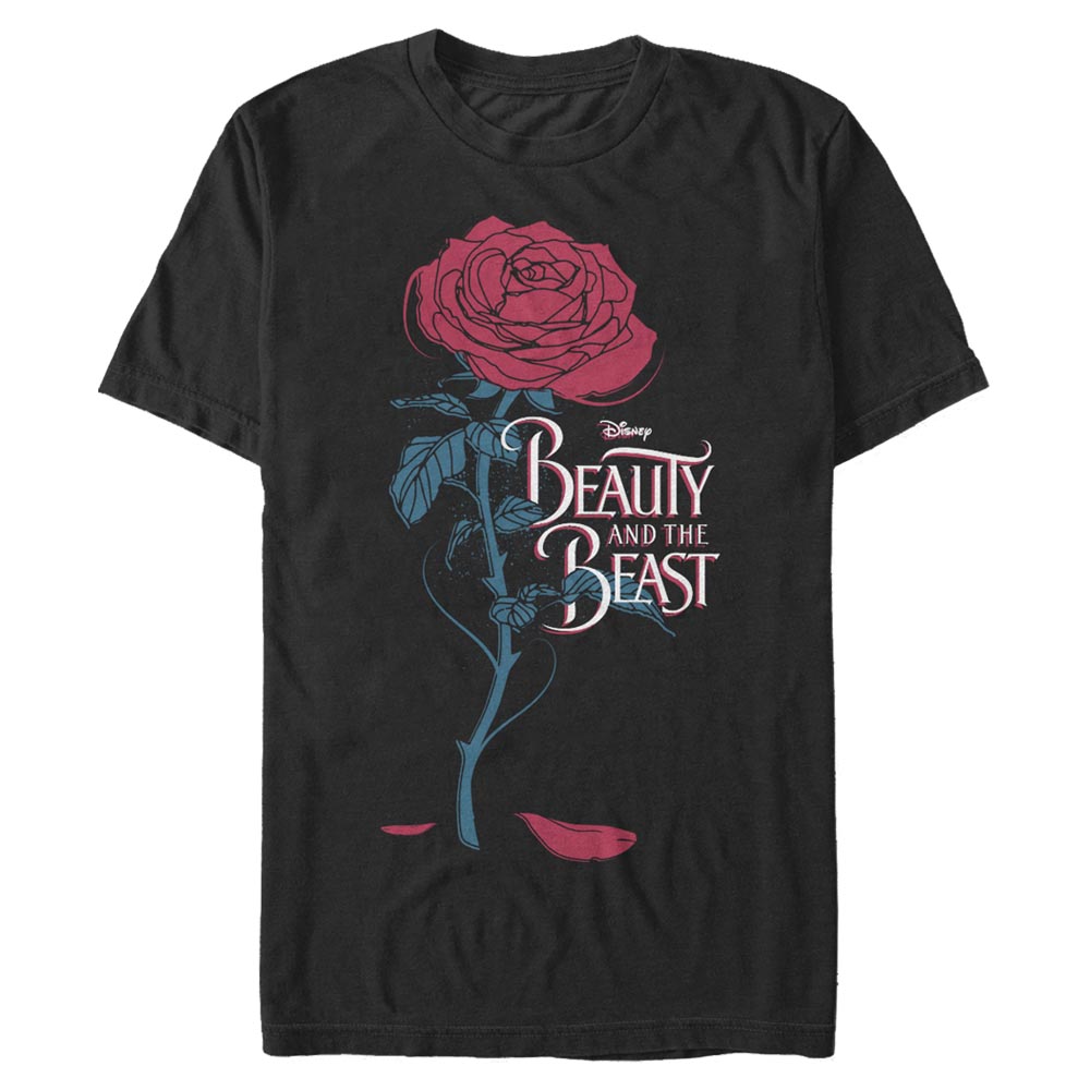 Aperçu: Disney - La Belle et la Bête - Zvíře Logo Rose - Homme T-shirt - Noir - Devant