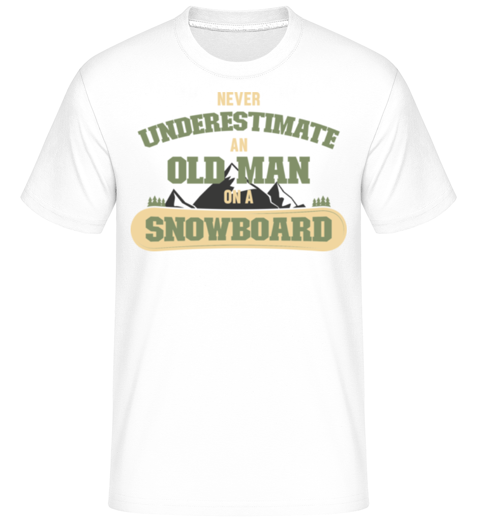 Aperçu: Never Underestimate An Old Man -  T-Shirt Shirtinator homme - Blanc - Devant