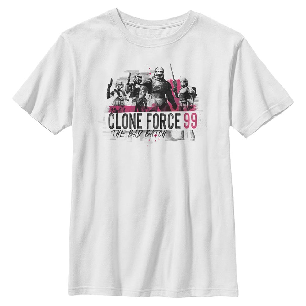Vorschau: Star Wars - The Clone Wars - Skupina Bad Batch Collage - Kinder T-Shirt - Weiß - Vorne