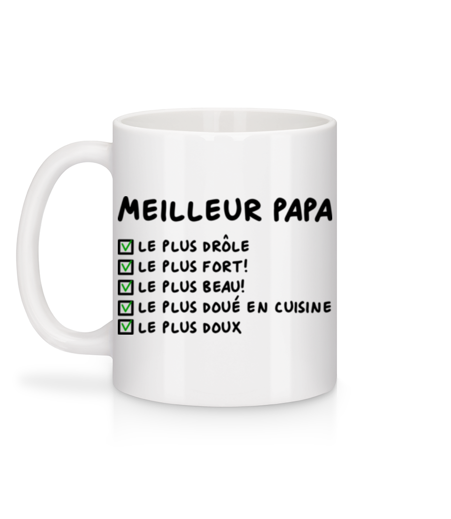 Aperçu: Meileur Papa - Mug en céramique blanc - Blanc - Derrière