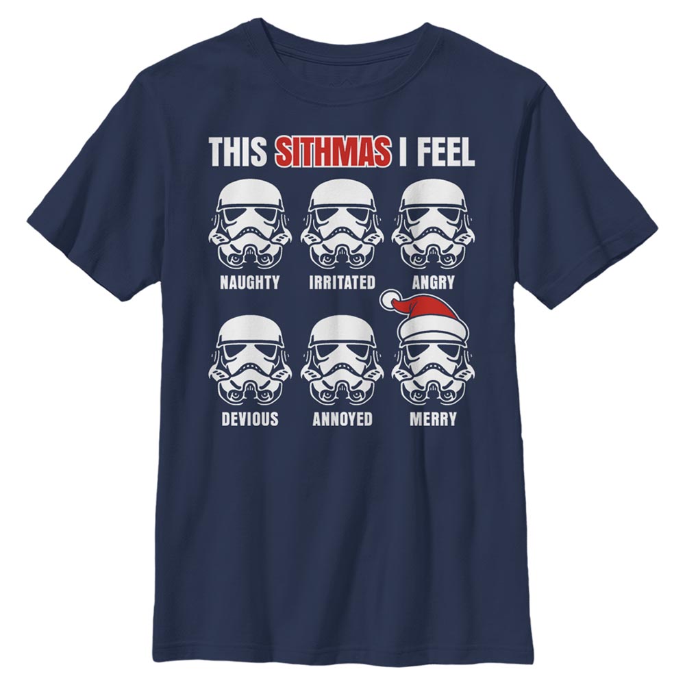 Aperçu: Star Wars - Stormtrooper Sithmis Feelings - Christmas - Enfant T-shirt - Bleu marine - Devant