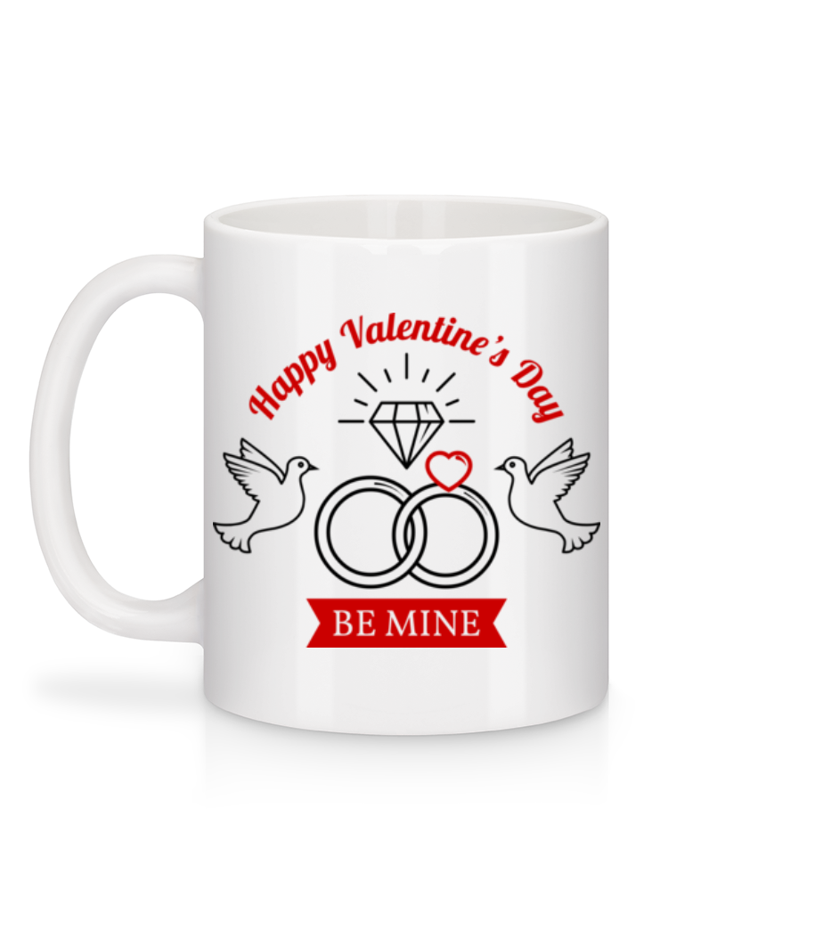 Aperçu: Valentine's Day Be Mine - Mug en céramique blanc - Blanc - Derrière