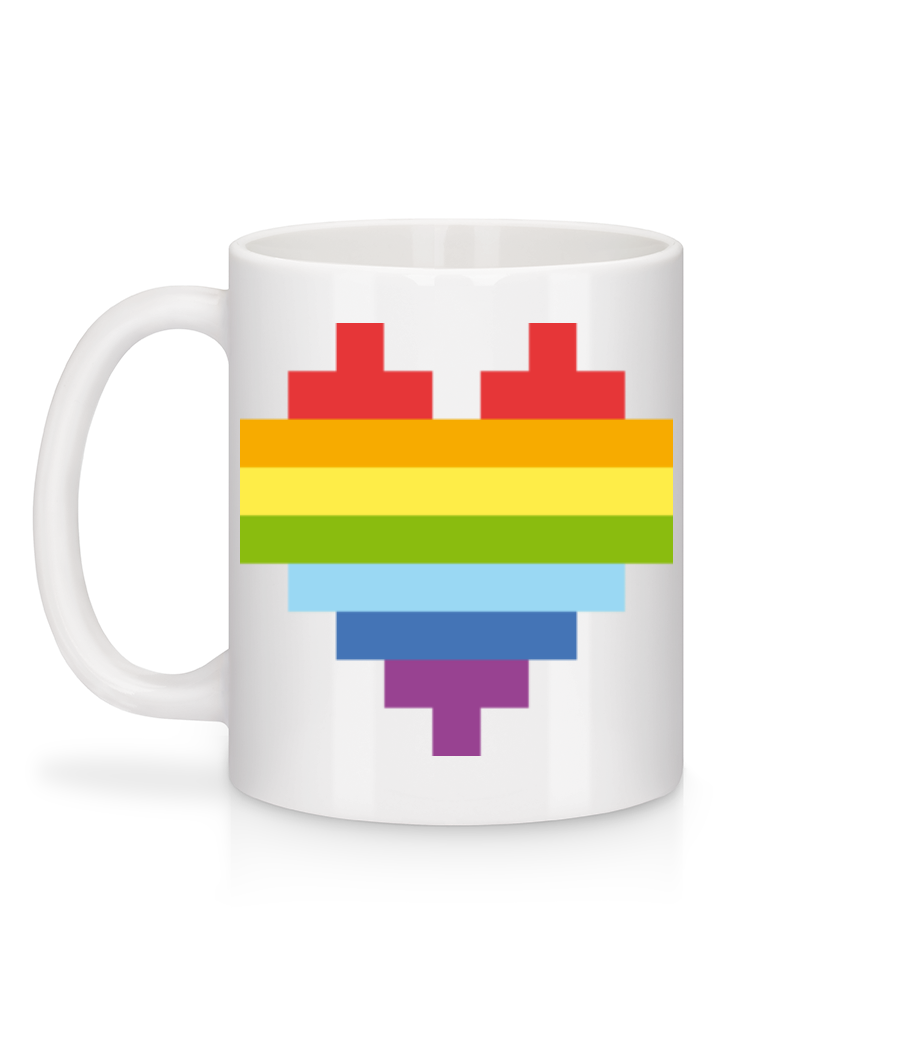 Rainbow Heart - Mug en céramique blanc - Blanc - Derrière
