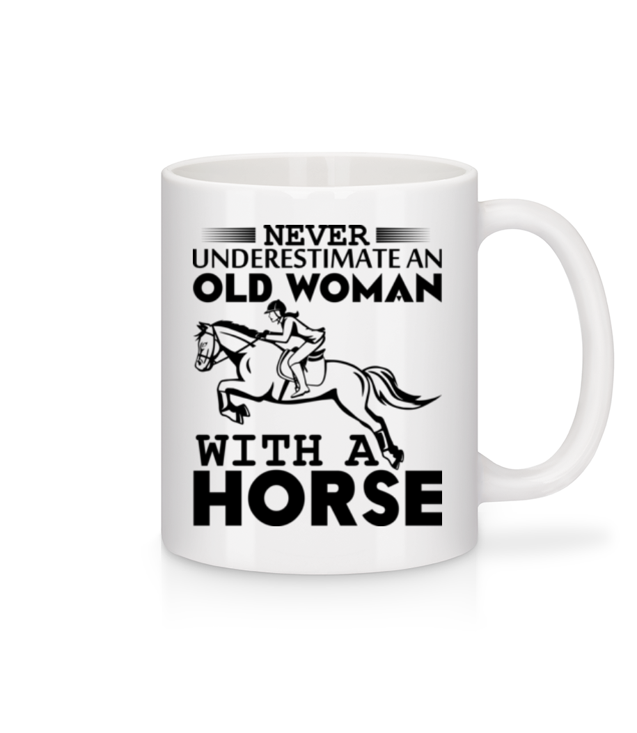 Old Woman With Horse · Mug en céramique blanc