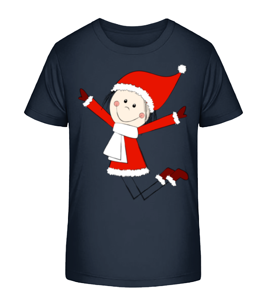 Fille De Noël - T-shirt bio Enfant Stanley Stella 2.0 - Bleu marine - Devant