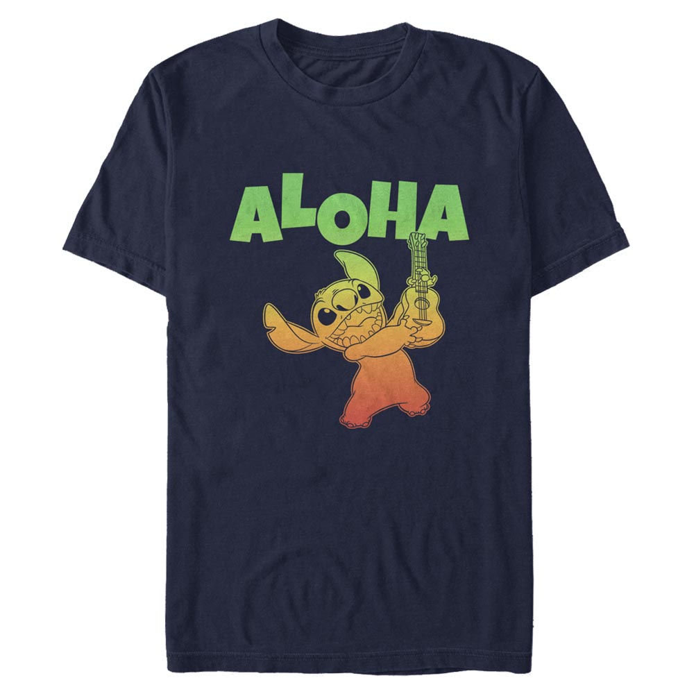 Disney Classics - Lilo & Stitch - Lilo & Stitch Aloha Stitch - Homme T-shirt - Bleu marine - Devant