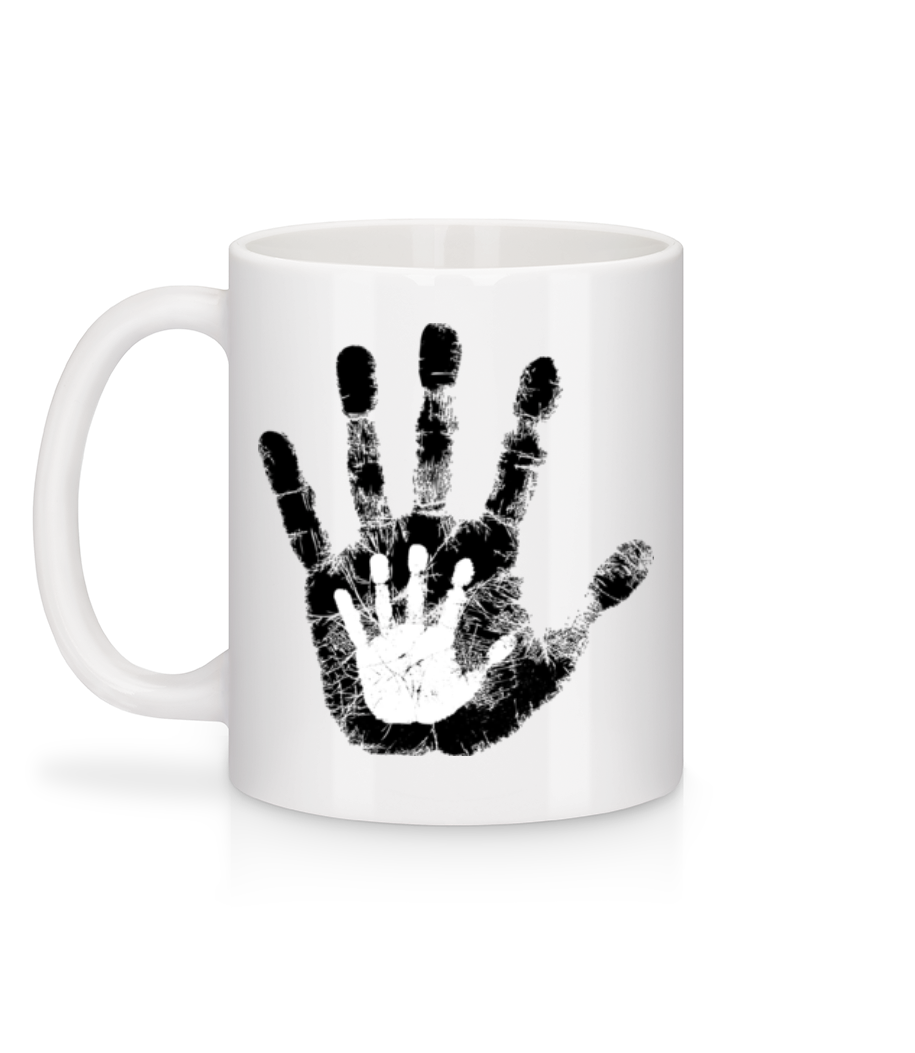 Aperçu: Main Parents Enfant - Mug en céramique blanc - Blanc - Derrière