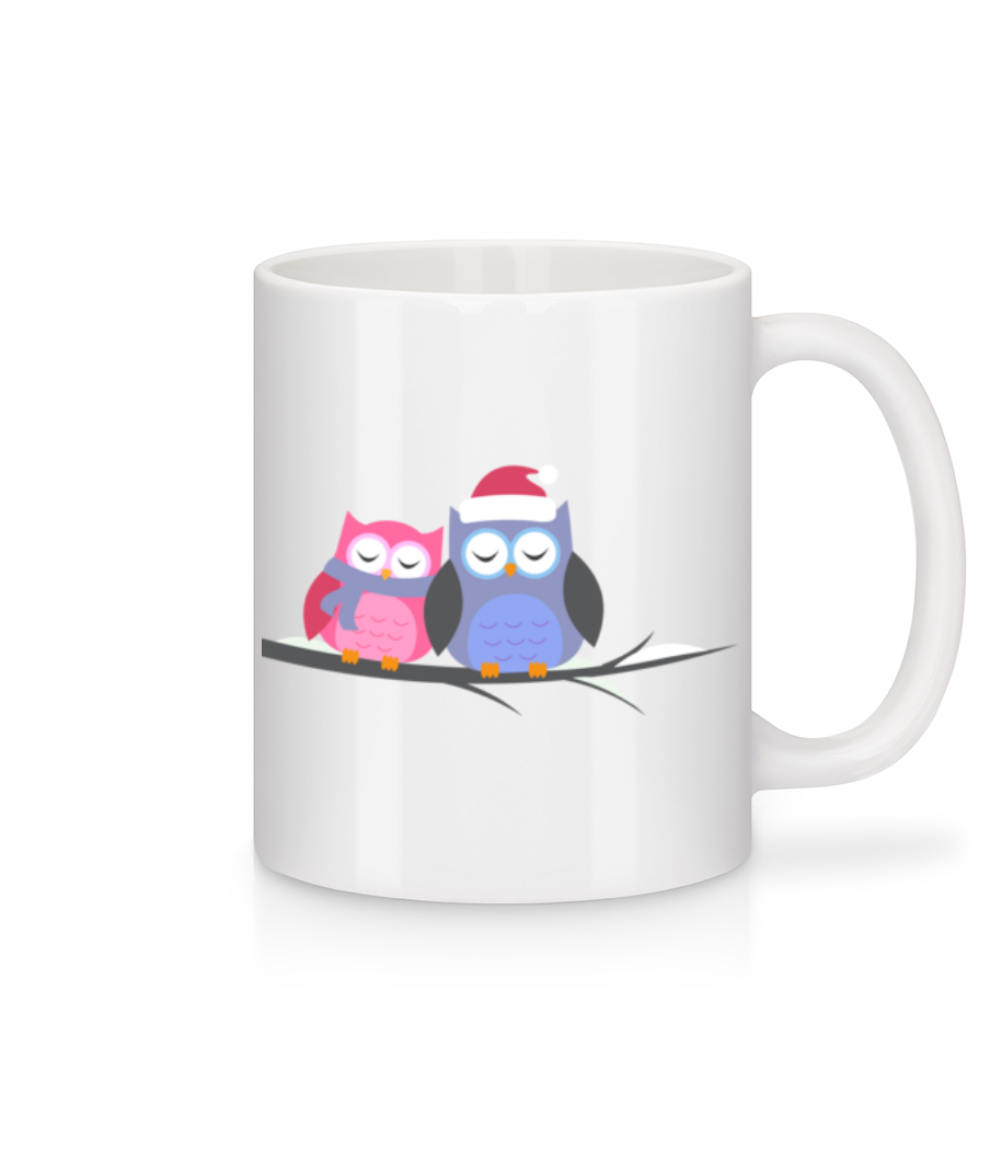 Chouettes De Noël · Mug en céramique blanc