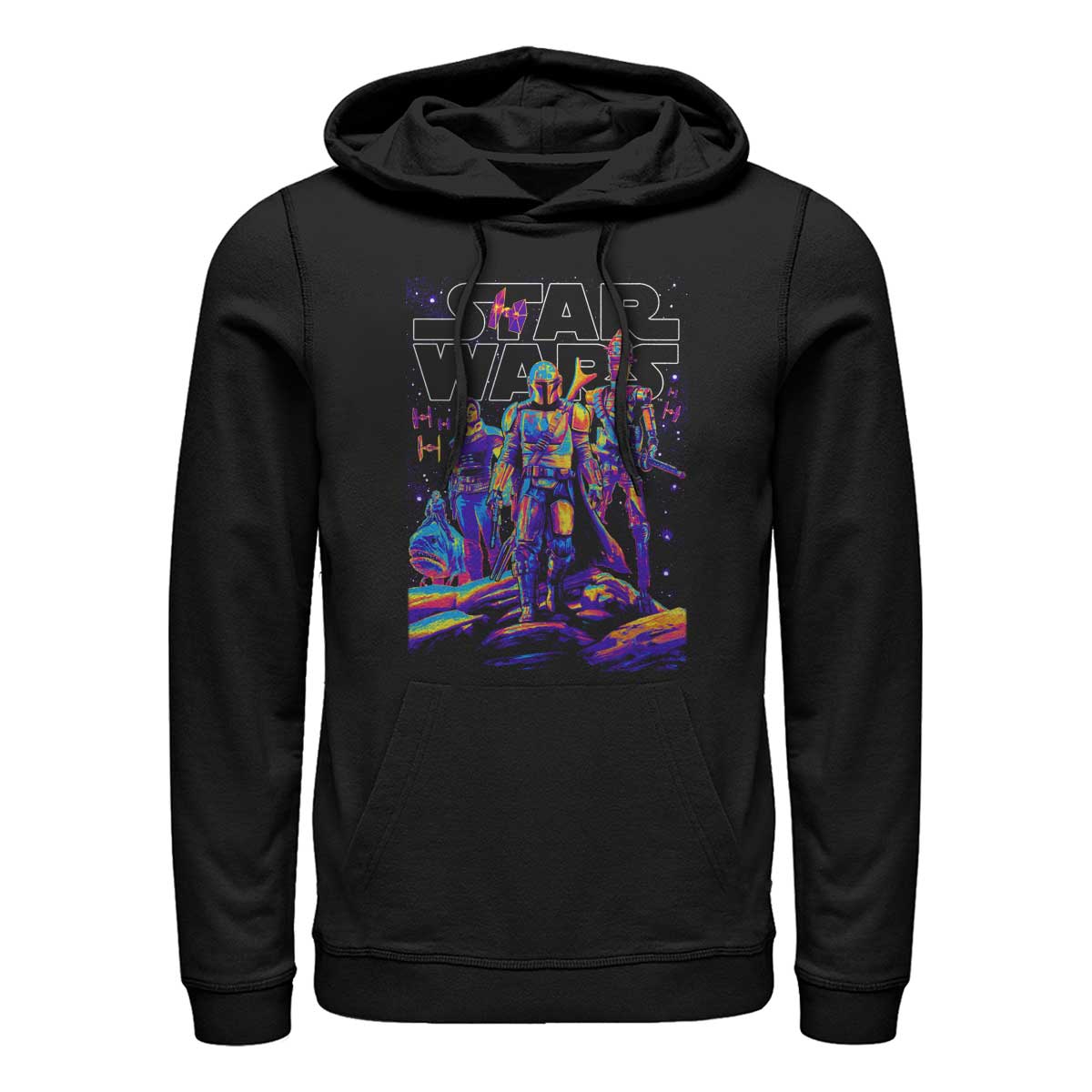Vorschau: Star Wars - The Mandalorian - Skupina Light It Up - Unisex Hoodie - Schwarz - Vorne