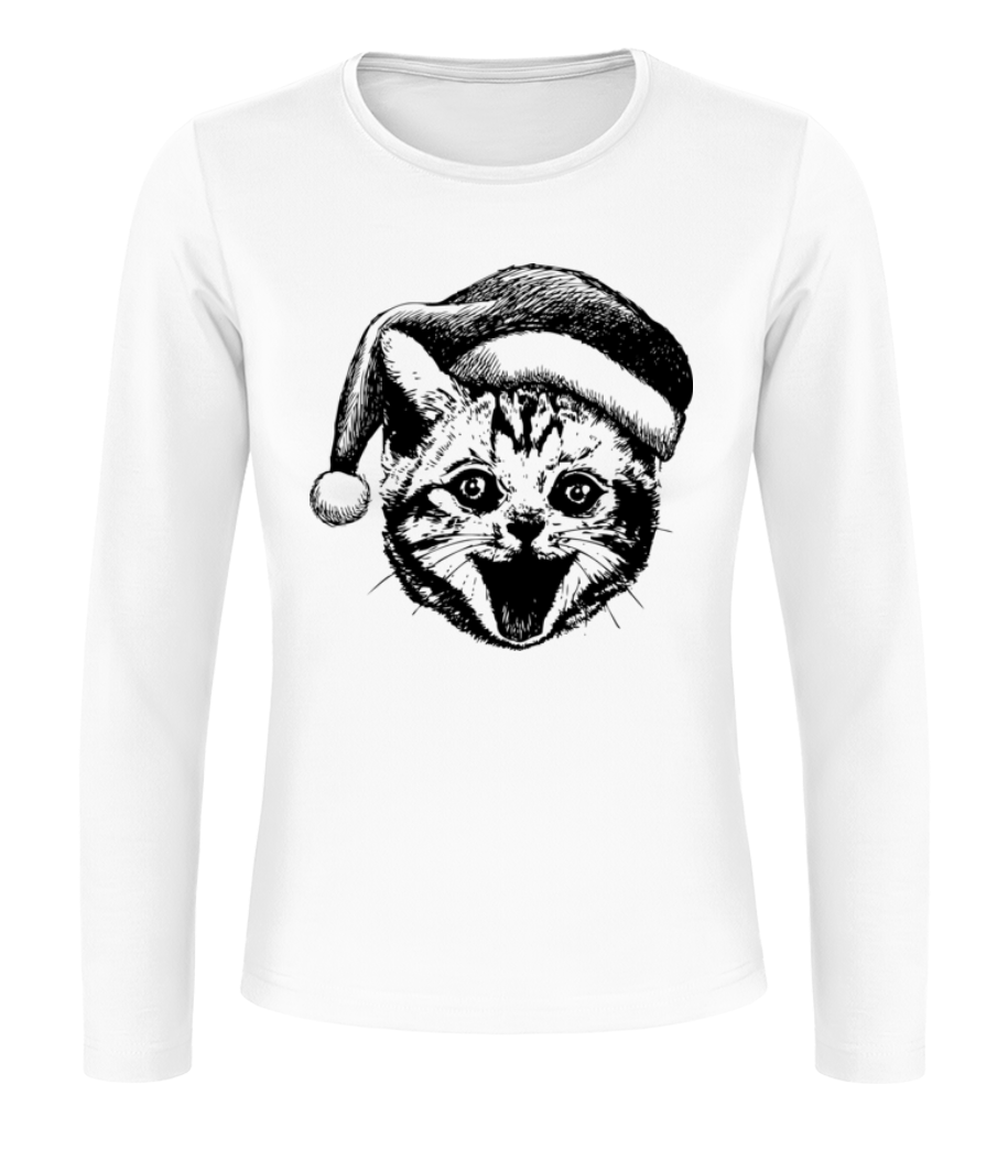 Chat De Noël · T-shirt à manches longues standard Femme