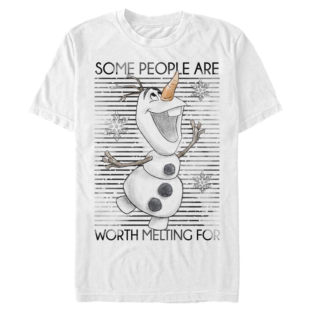 Aperçu: Disney - La Reine des neiges - Olaf Worth the Melt - Homme T-shirt - Blanc - Devant