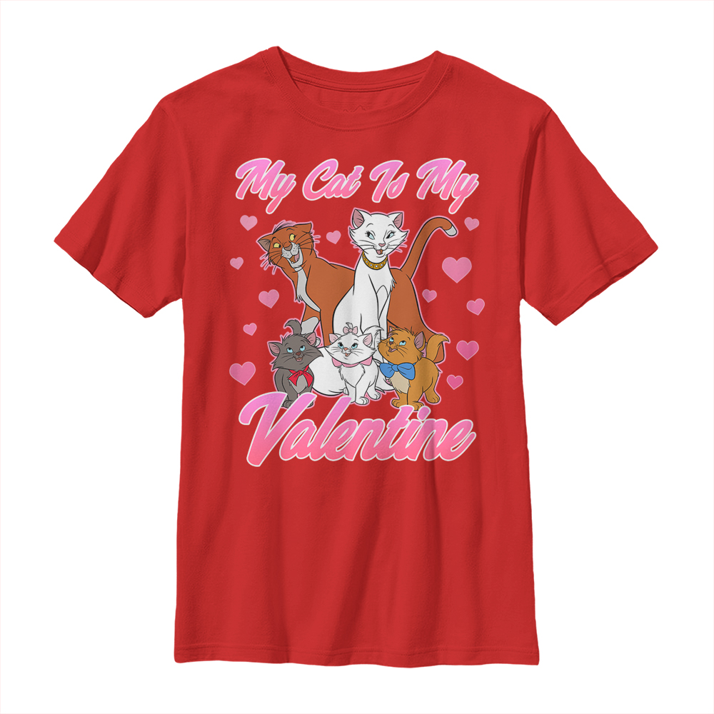 Disney Classics - Les Aristochats - Photo de groupe Valentine Cat - Valentine's Day - Enfant T-shirt
