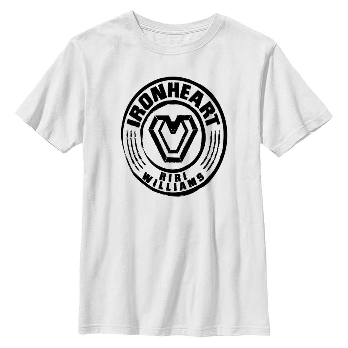 Marvel - Panthère noire Wakanda pour toujours - Iron Heart Name Badge - Enfant T-shirt - Blanc - Devant