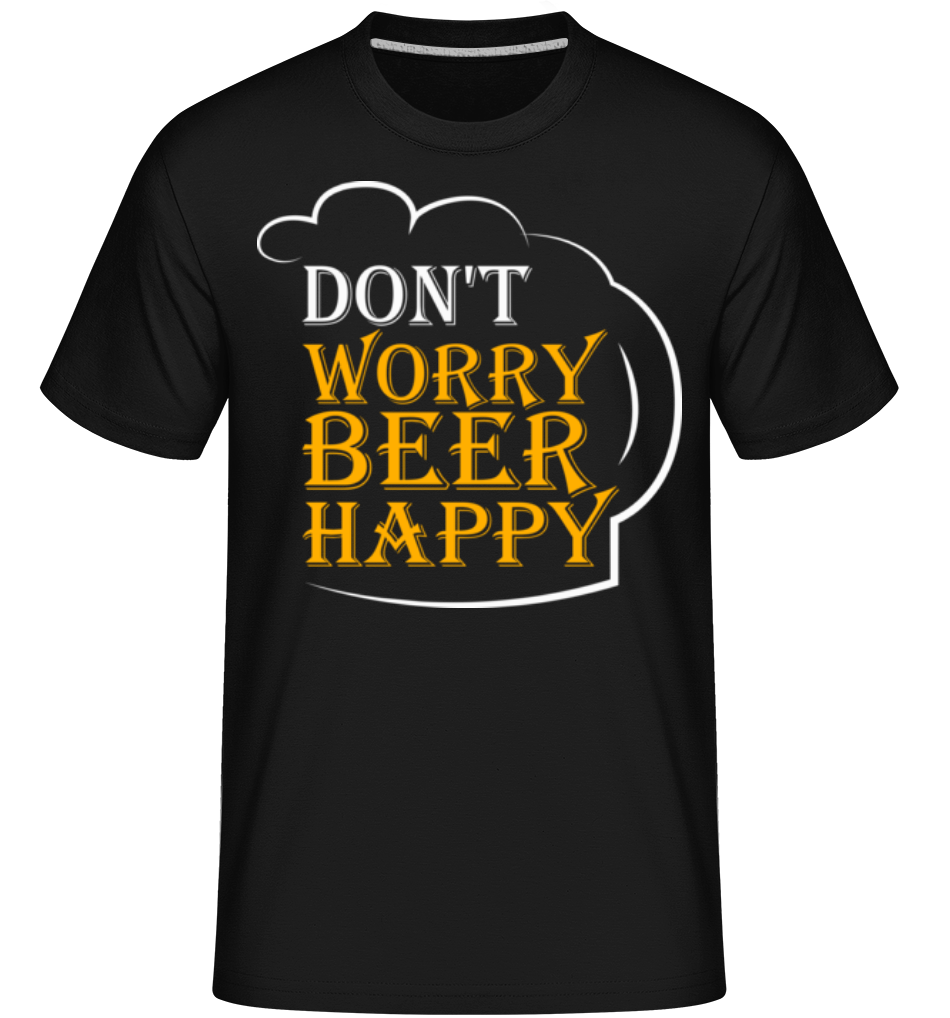 Aperçu: Beer Happy -  T-Shirt Shirtinator homme - Noir - Devant