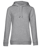  Frauen Bio Hoodie mit seitlichen Taschen - Grau meliert - Vorne