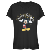 Disney Classics - Mickey Mouse - Mickey Mouse Mickey Happy New Year - New Year - Women's T-Shirt - Black - Front Disney Classics - Mickey Mouse - Mickey Mouse Mickey Happy New Year - New Year - Women's T-Shirt - Black - Front