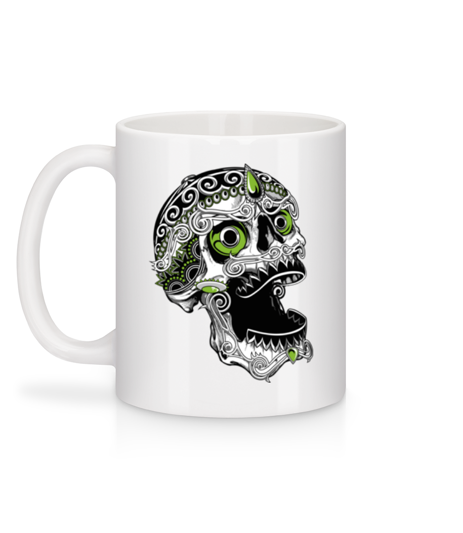 Aperçu: Crâne Cool - Mug en céramique blanc - Blanc - Derrière