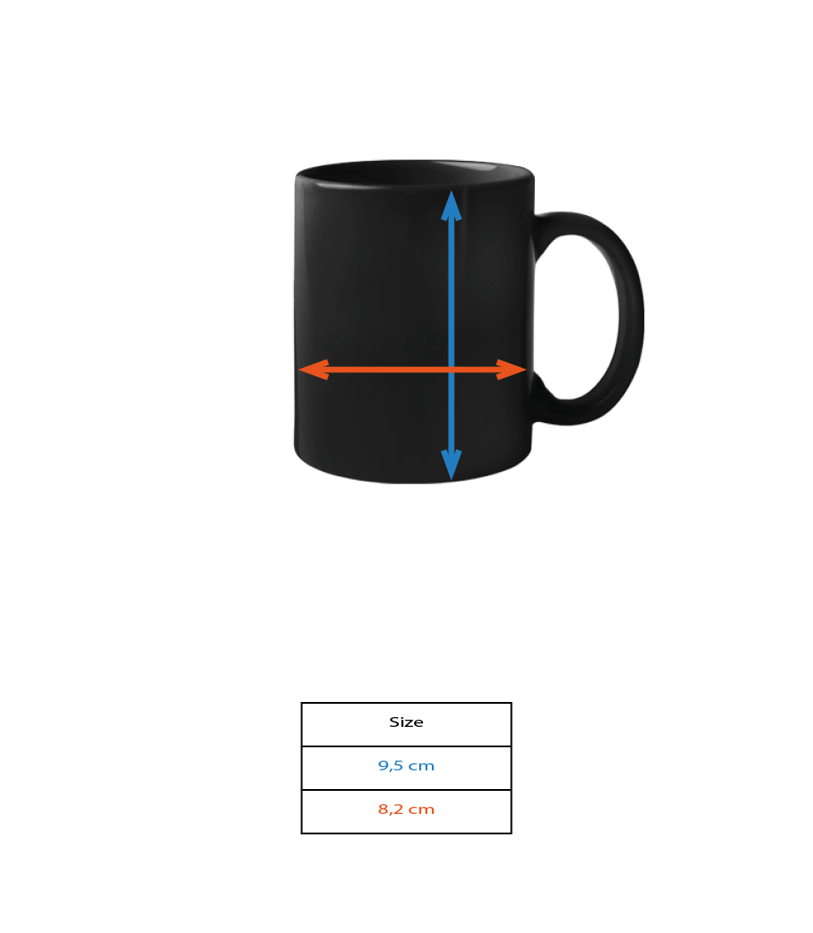 'Bugatti EB110 SS' Silhouette - Tasse Noire - Tableau des tailles