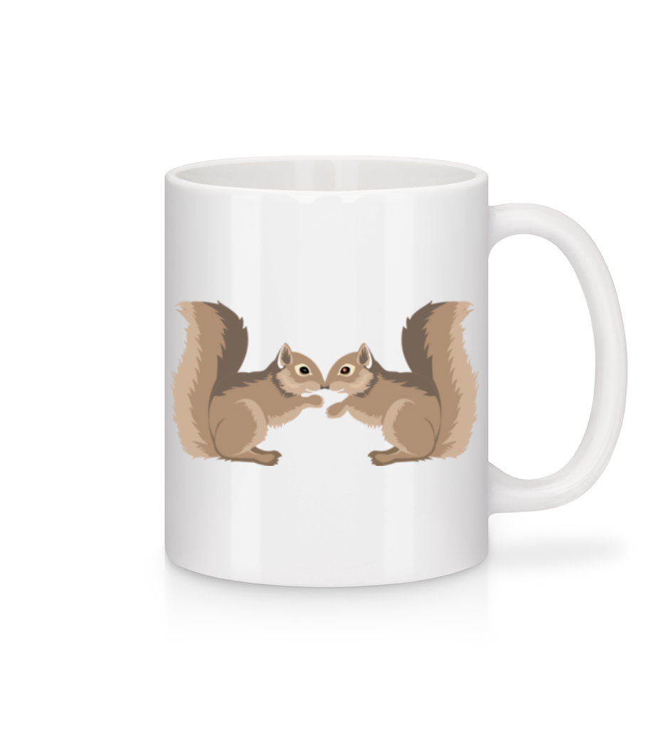 Aperçu: Écureuils - Mug en céramique blanc - Blanc - Devant