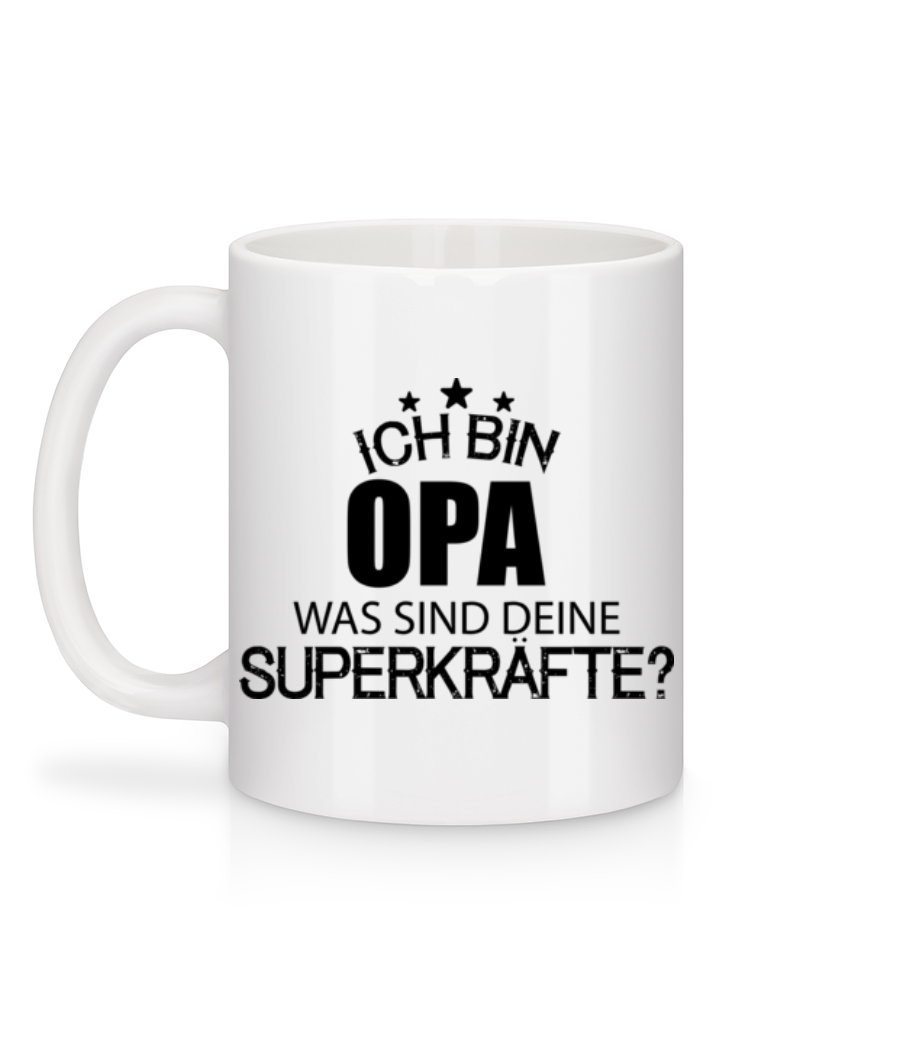 Vorschau: Superkraft Opa - Tasse - Weiß - Hinten