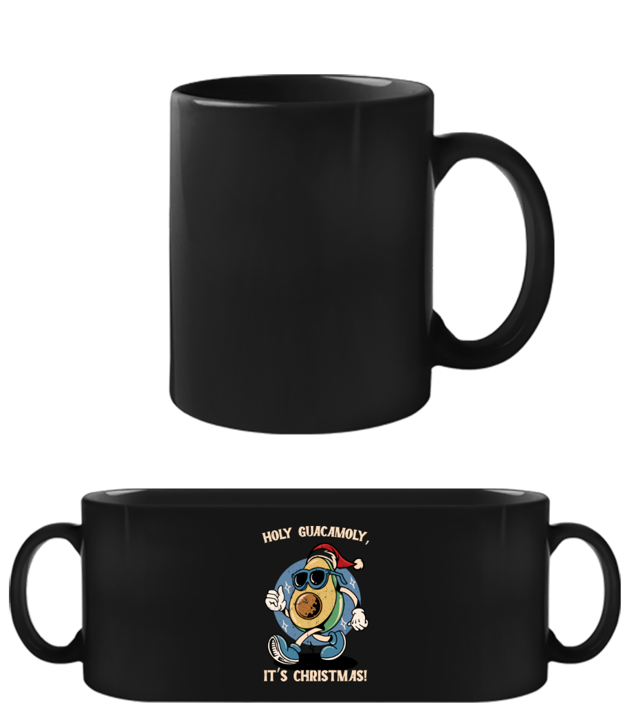 Aperçu: Holy Guacamoly Christmas - Tasse Noire - Noir - Devant