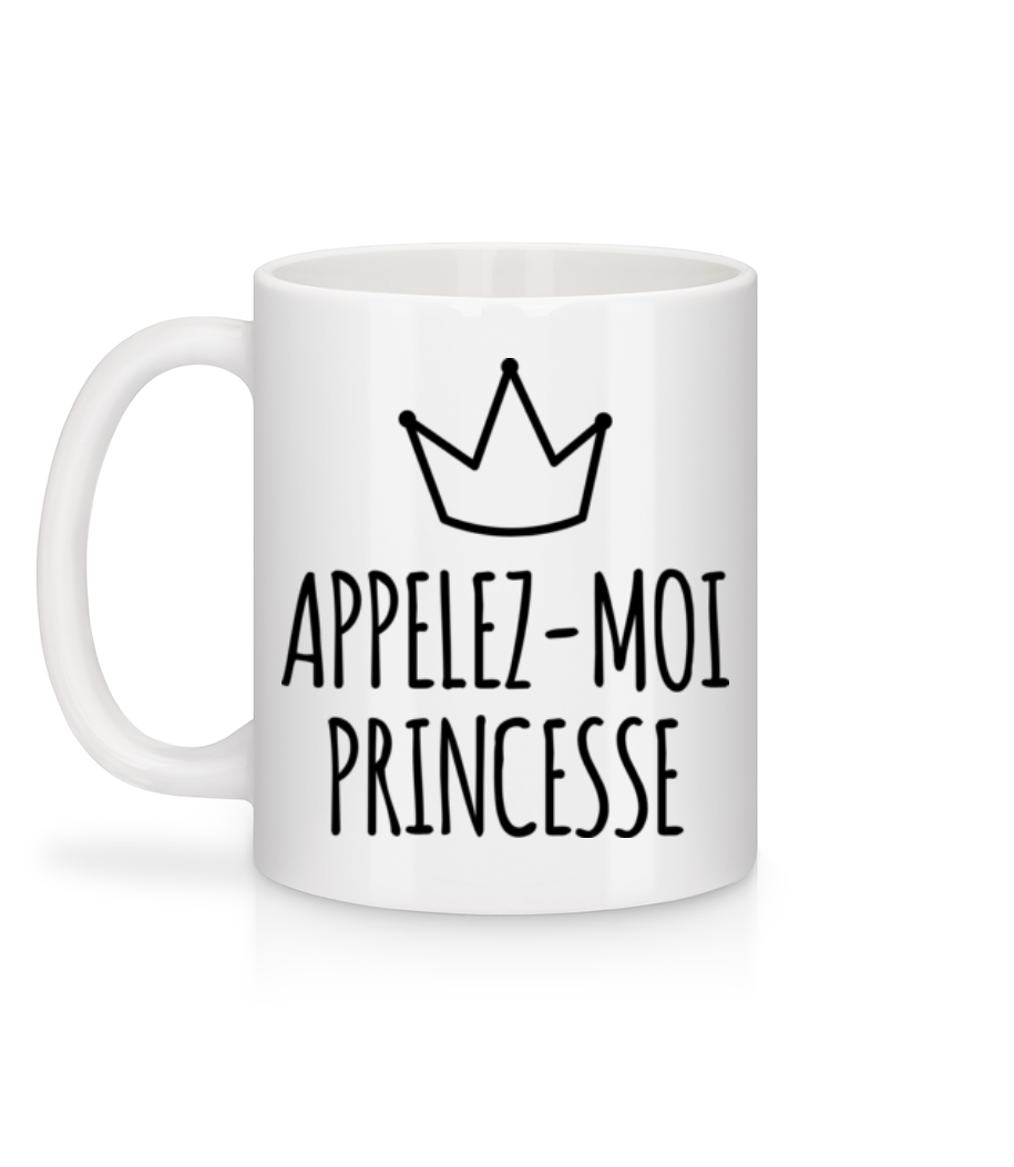 Appelez-Moi Princesse - Mug en céramique blanc - Blanc - Derrière