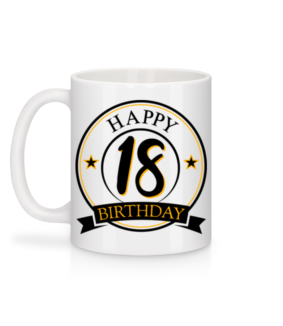 Aperçu: Happy Birthday 18 - Mug en céramique blanc - Blanc - Derrière