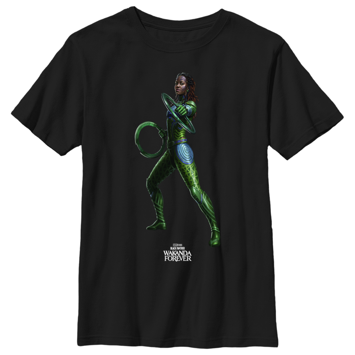 Marvel - Panthère noire Wakanda pour toujours - Nakia Blank - Enfant T-shirt - Noir - Devant