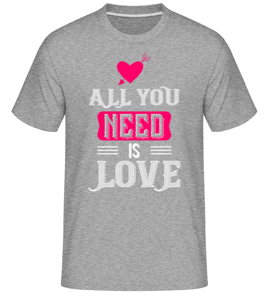 Aperçu: All You Need Is Love -  T-Shirt Shirtinator homme - Gris chiné - Devant