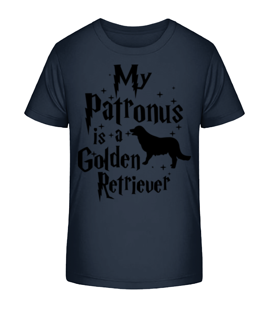 My Patronus Is A Golden Retrieve - T-shirt bio Enfant Stanley Stella 2.0 - Bleu marine - Devant